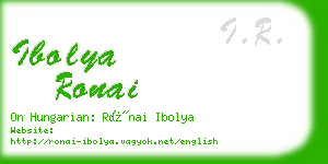 ibolya ronai business card